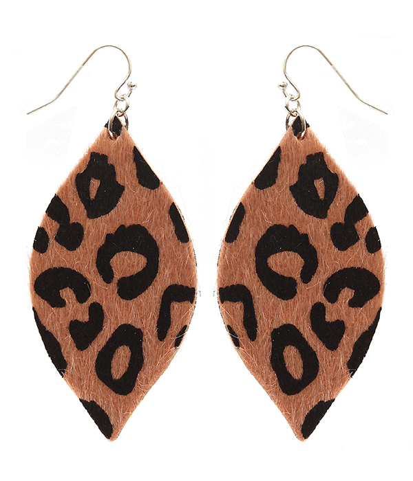 Animal print fabric earring