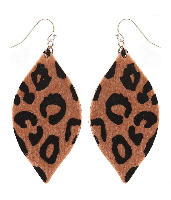 ANIMAL PRINT FABRIC EARRING