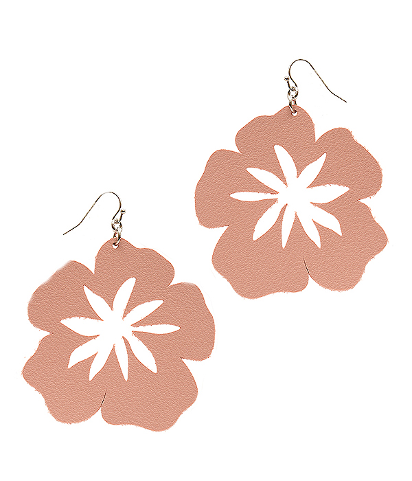 ROSE SHAPE LEATHERETTE EARRING