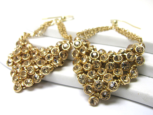 Multi crystal ball dangle earring