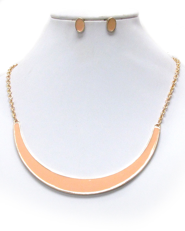 Epoxy crescnet half chocker necklace earring set