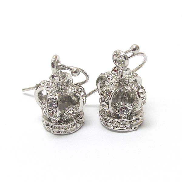 Premier electro plating crystal crown earring