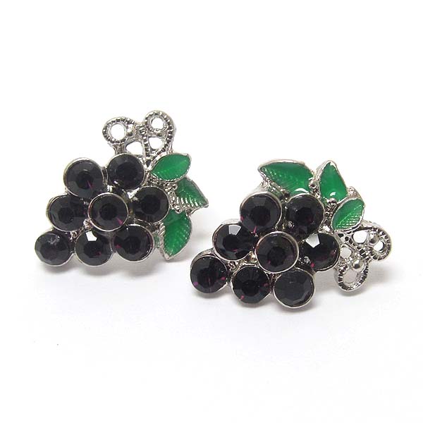 Premier electro plating crystal grape earring