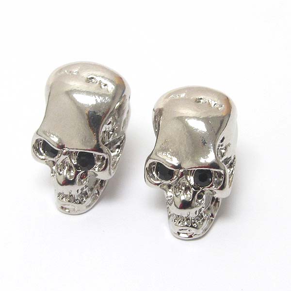 Premier electro plating skull stud earring