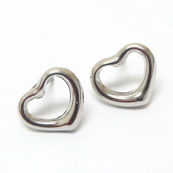 Premier electro plating tiffany style heart stud earring -valentine