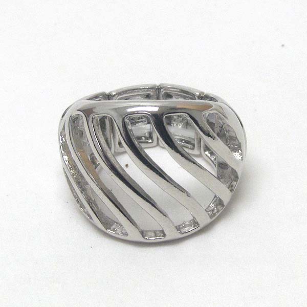 Metal filigree stretch ring