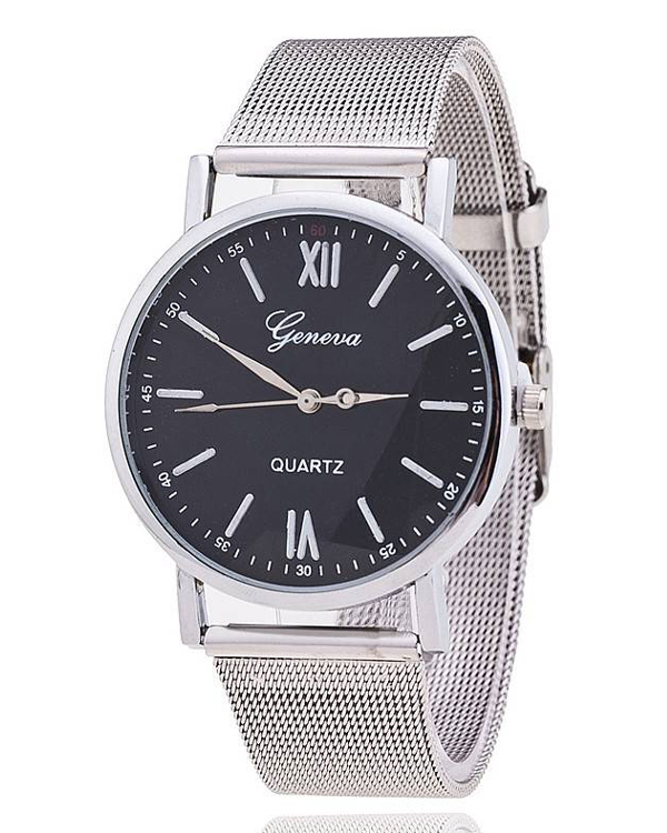 Luxury inspired metal mesh chain watch