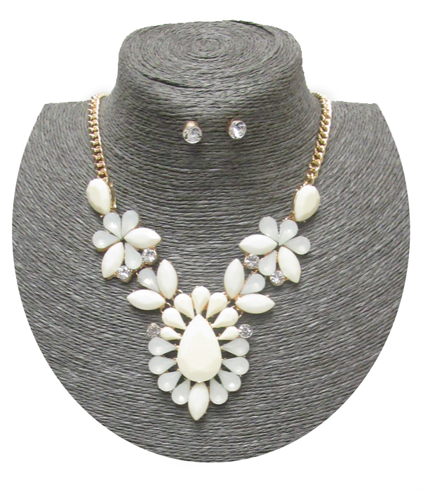 Spring statement flower link chain necklace set
