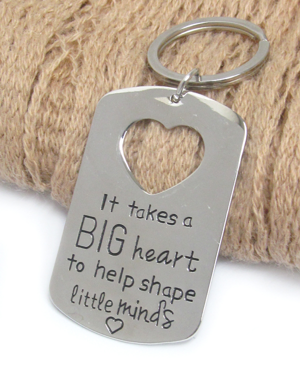 Big heart metal cut out keychain