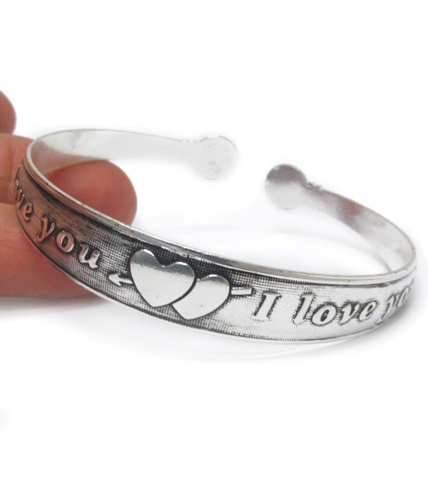 I love you vintage tibetan cuff bracelet