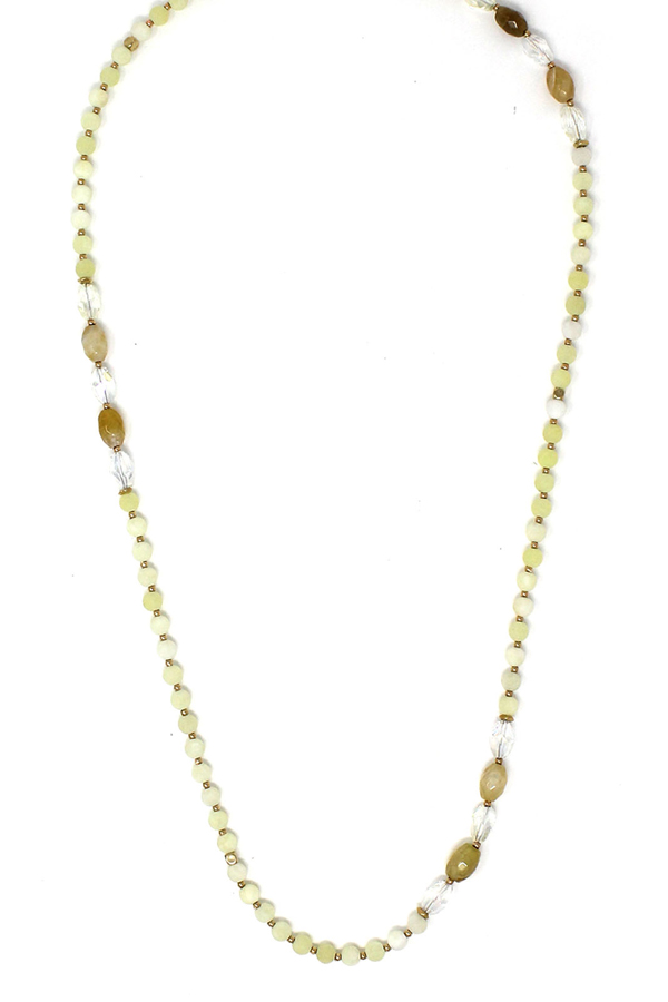 Multi semi precious stone long necklace