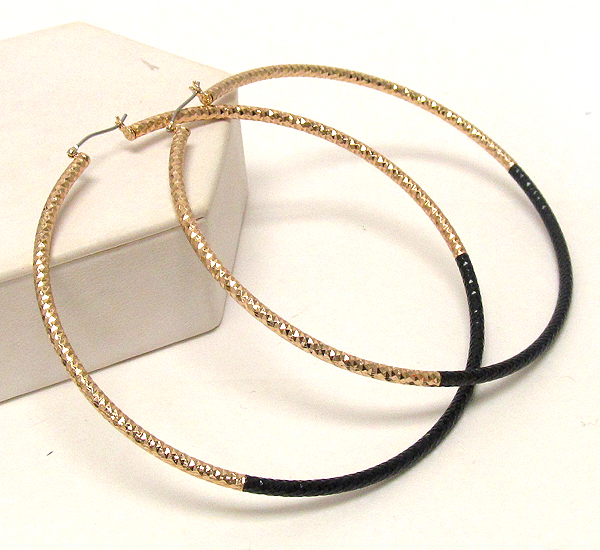 Tri metal large hoop earring - hoops