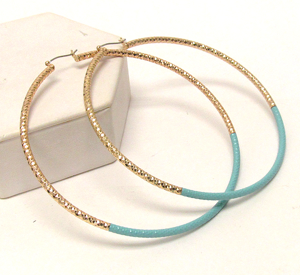 Tri metal large hoop earring - hoops