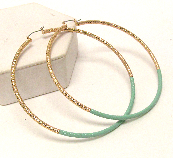 Tri metal large hoop earring - hoops