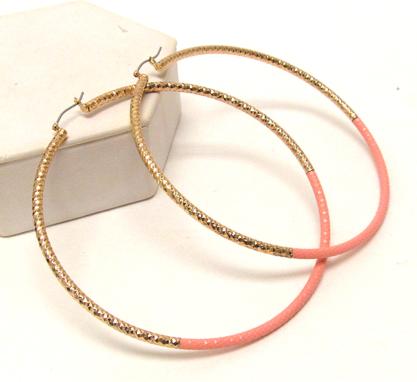 Tri metal large hoop earring - hoops