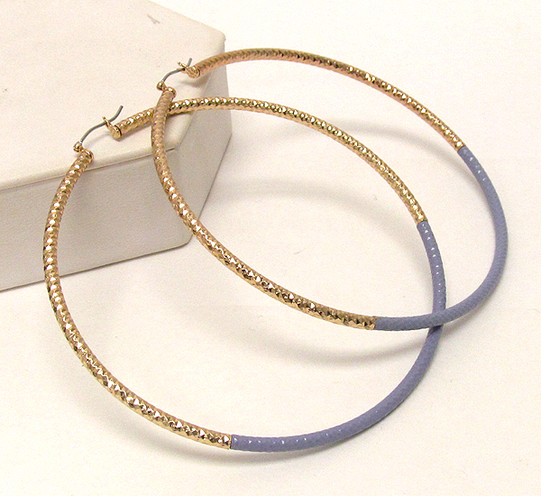 Tri metal large hoop earring - hoops