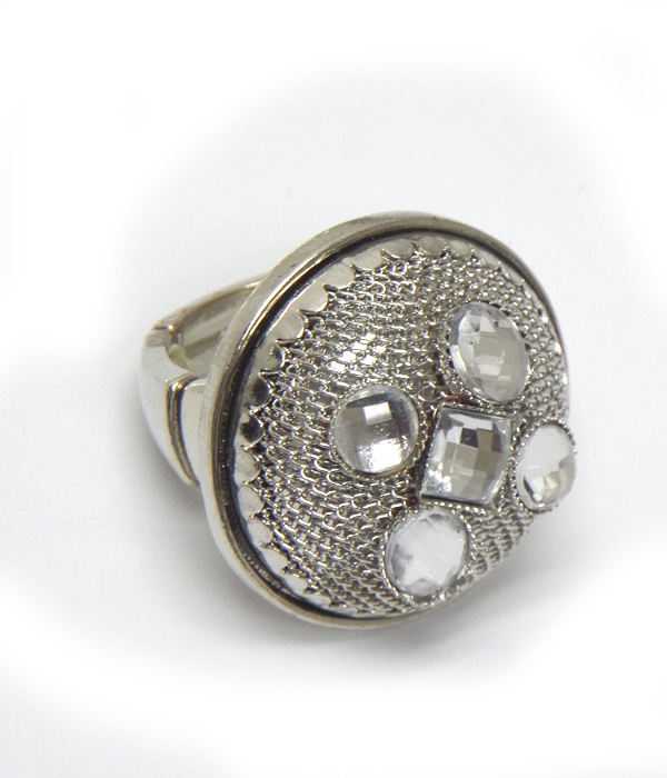 Puffy metal mesh deco stretch  ring