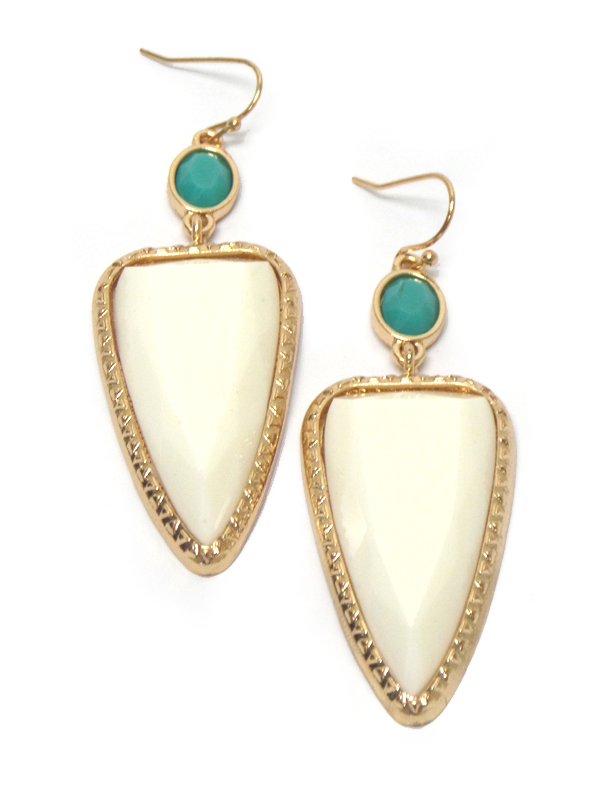 Designer inspired arrowhead drop earring