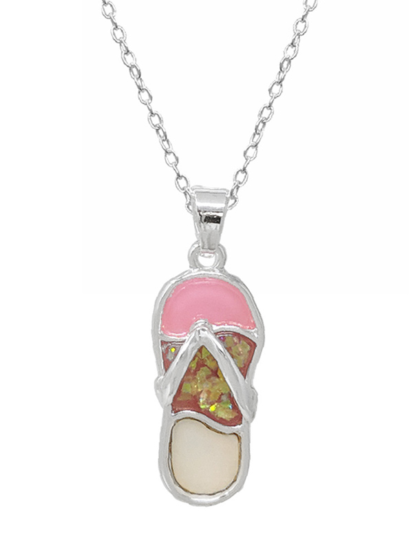 Sealife theme epoxy flipflop necklace