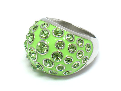 Crystal and enamel fashion glamour ring