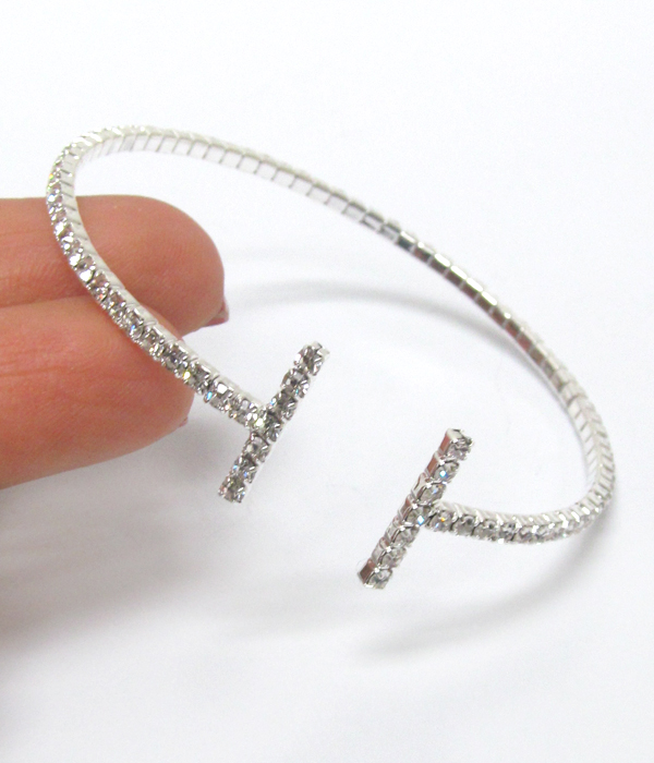Memory wire rhinestone bracelet
