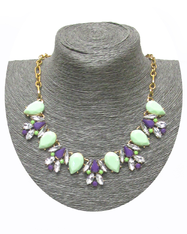 Mixed crystal and stone mishmash necklace