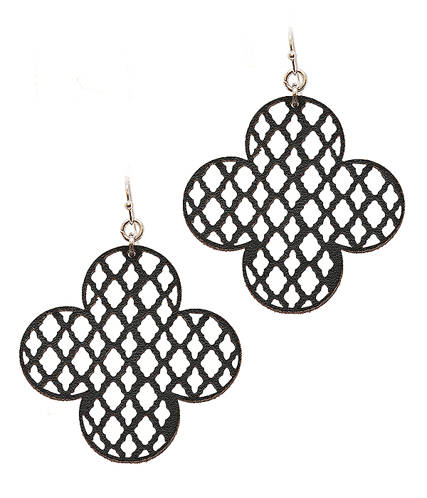 LEATHERETTE FILIGREE EARRING