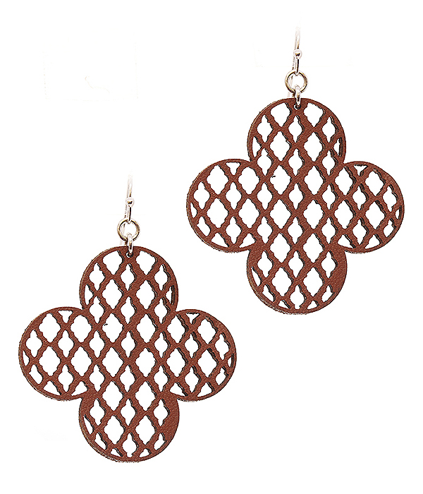 LEATHERETTE FILIGREE EARRING