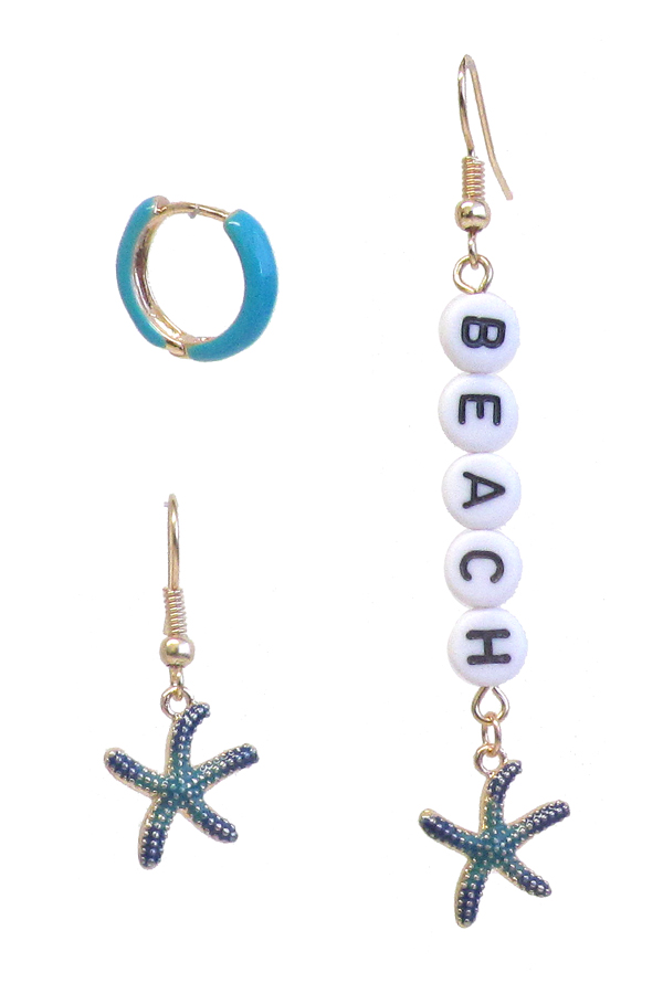 STARFISH TRIPLE EARRING SET - BEACH