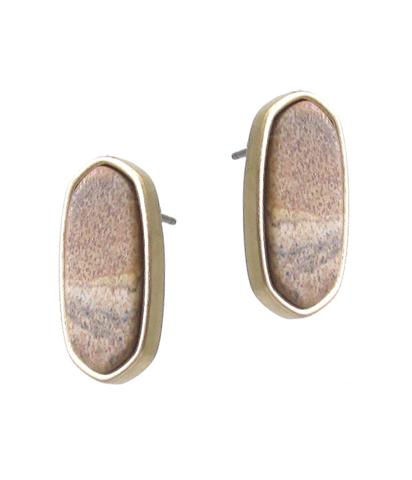 SEMI PRECIOUS STONE STUD EARRING