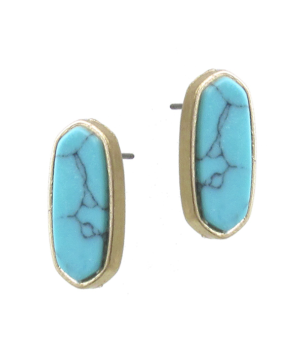 SEMI PRECIOUS STONE STUD EARRING