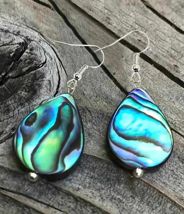 Abalone teardrop earring