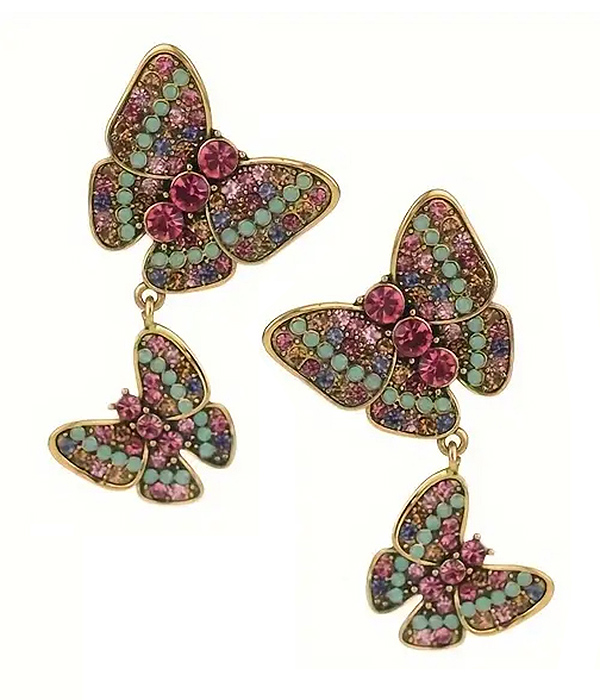 Double butterfly earring