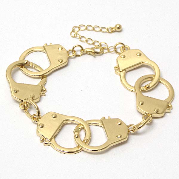 Metal handcuff link bracelet