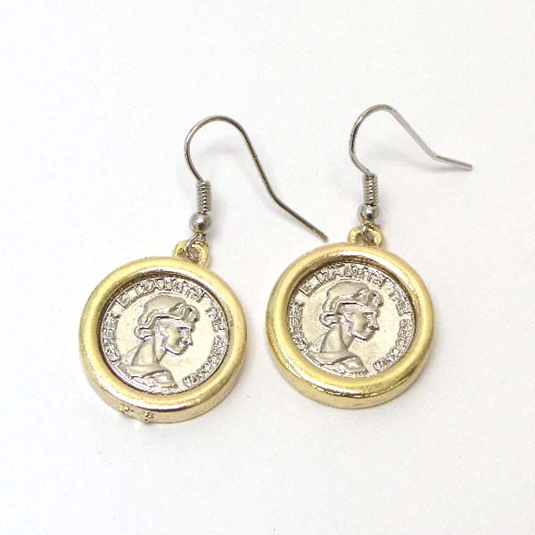 Coin drop earring