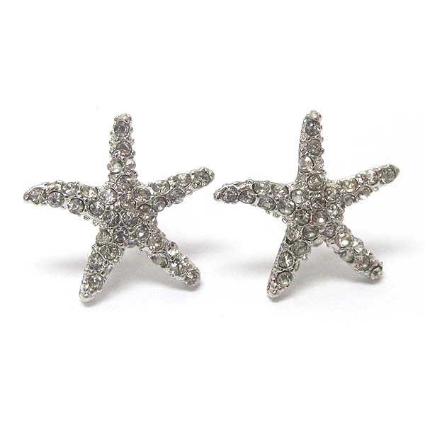 Premier electro plating crystal starfish earring