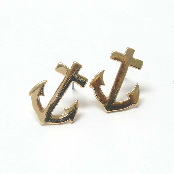 Premier electro plating metal anchor earring