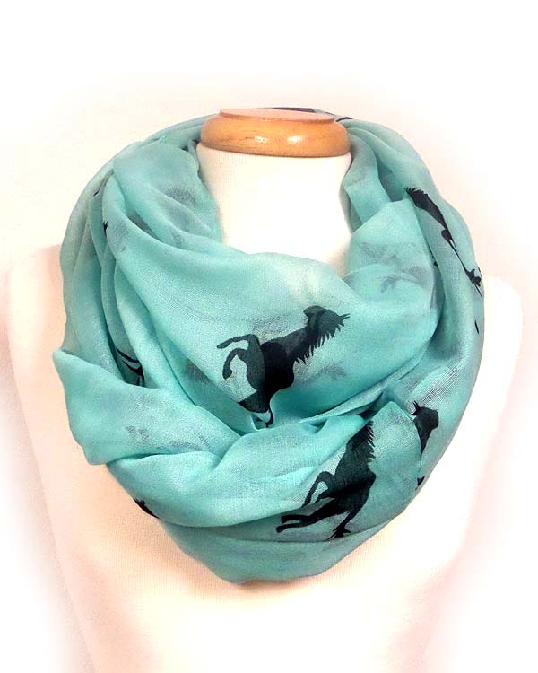Horse print infinity polyestere scarf