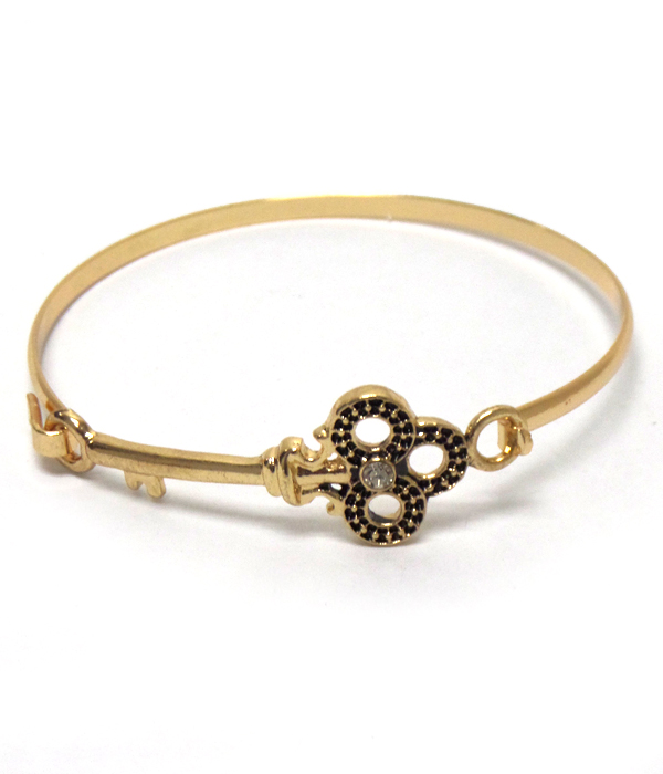 Cry stone key hook bangle bracelet 