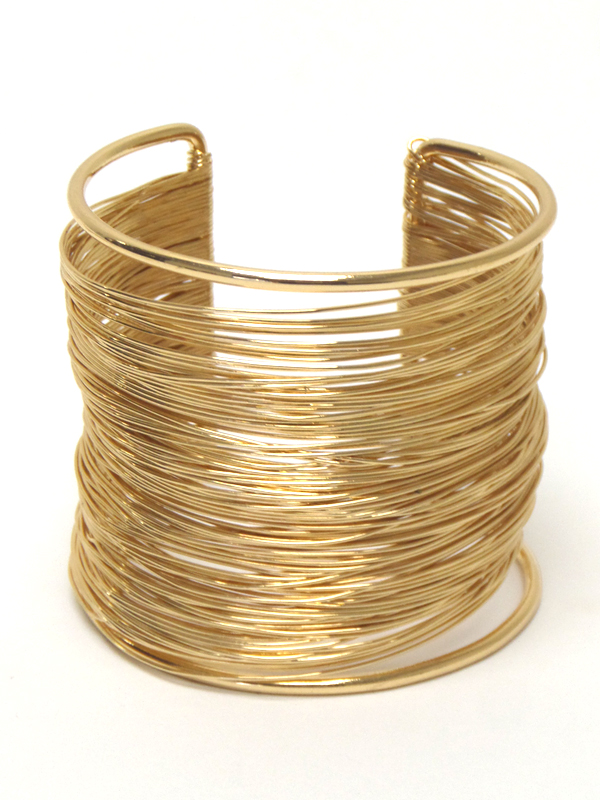 Bold metal wire cuff bracelet