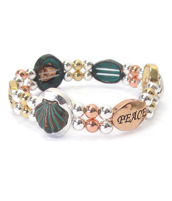 Sealife theme stretch bracelet - shell