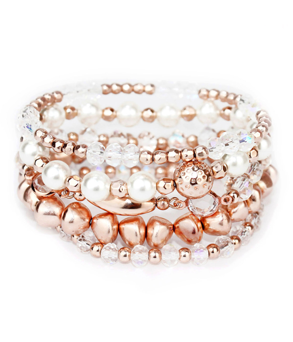 Multi stone mix bracelet set