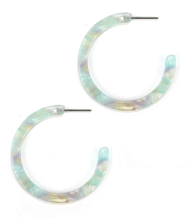 Organic cellulose hoop earring