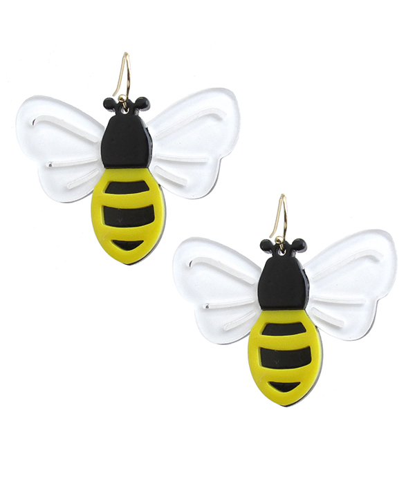 ACRYLIC BEE EARRING