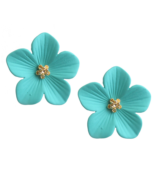 ENAMEL FLOWER EARRING