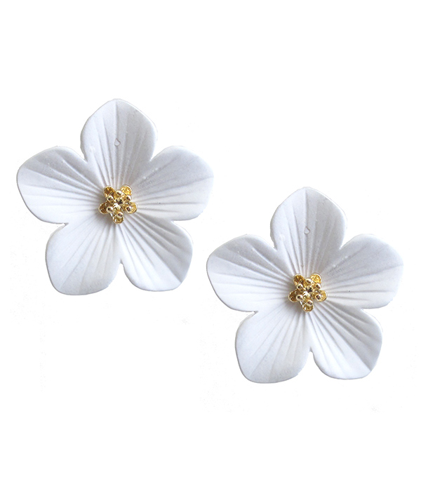 ENAMEL FLOWER EARRING