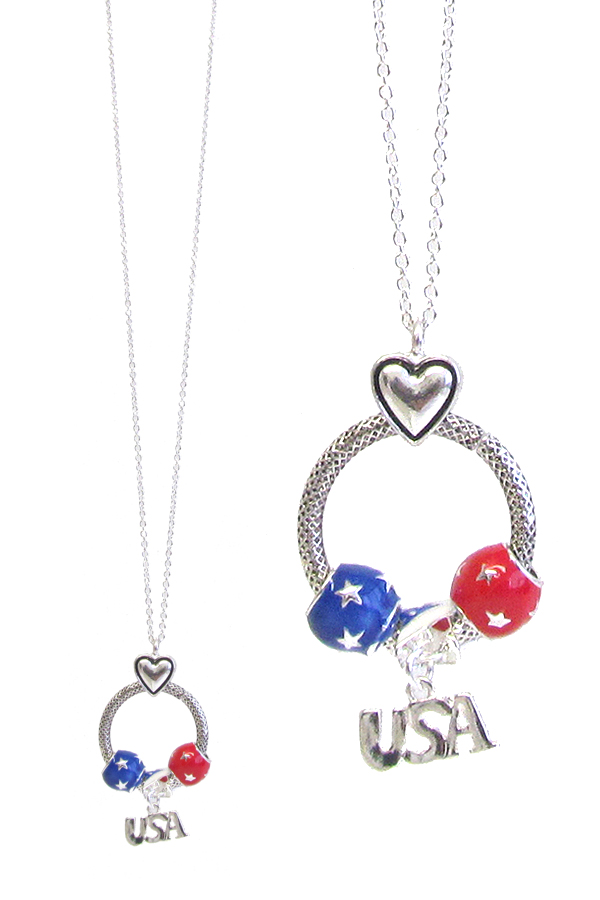 DESIGNER INSPIRATION RING AND CHARM PENDANT NECKLACE - USA