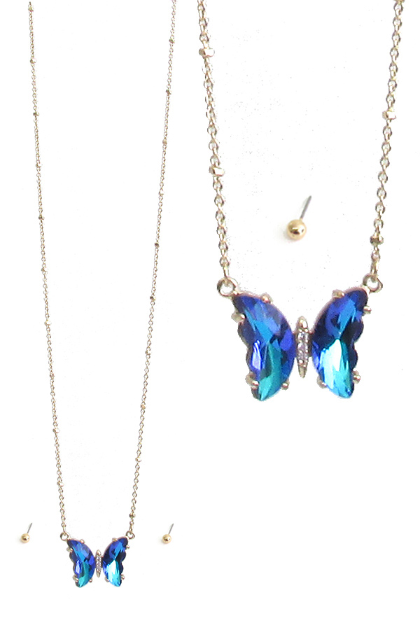 CRYSTAL BUTTERFLY NECKLACE