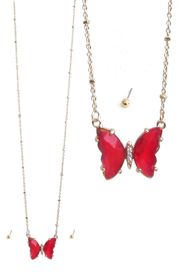 CRYSTAL BUTTERFLY NECKLACE
