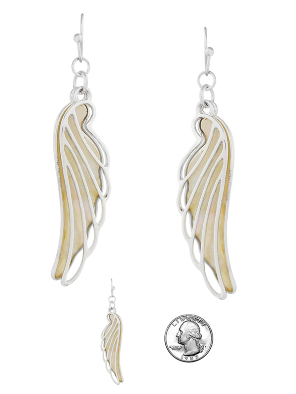 RELIGIOUS INSPIRATION ANGEL WING MOP EARRING